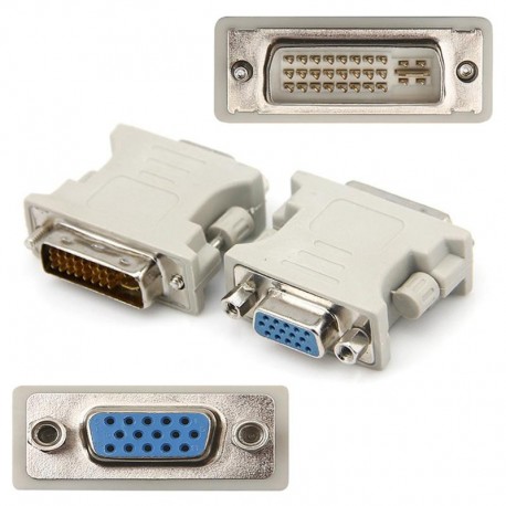 Adaptador DVI-I 24+5 macho Para VGA HD15 SUB-D fêmea