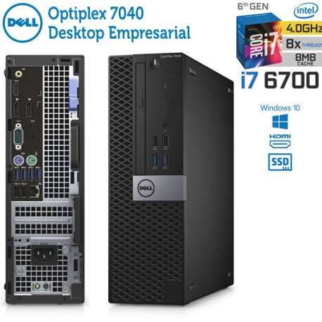 Dell Optiplex 7040 DT Desktop Empresarial QUAD CORE Intel® I7-6700| 6ª Geração|256GB SSD|8GB RAM DDR4| Windows Pro