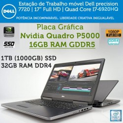 Workstation Dell Precision 7720|17"FHD| Intel® Quad Core™ I7-7920HQ|7ª Gen|1TB SSD|32GB DDR4| [Nvidia Quadro P5000M-16GB] WinPro