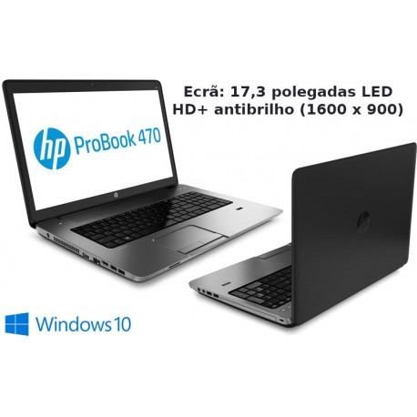 Portatil Profissional HP ProBook 470 - 17.3 Polegadas" LED|Intel® Dual Core™ i3-4030U|SSD|DVD/RW| Win 10 Pro upgrade