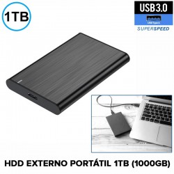 Disco Rígido Externo Portátil|Caixa HDD 2,5” Capacidade 1TB (1000GB)| USB 3.0|Armazenamento adicional |Backups