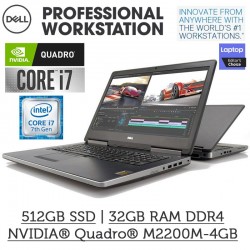 Workstation Dell Precision 7520|15"6 FHD|Intel® Core™I7-7820HQ|7ª Geração|512GB SSD|32GB DDR4| Nvidia Quadro M2200-4GB WinPro