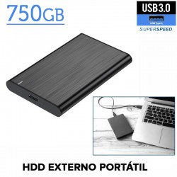 Disco Rígido Externo Portátil|Caixa HDD 2,5” Capacidade 750GB| USB 3.0|Armazenamento adicional |Backups