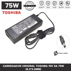 Carregador Toshiba Original 15V 5A 75W | 1A245W PA3283U-2ACA PA3283E-2ACA