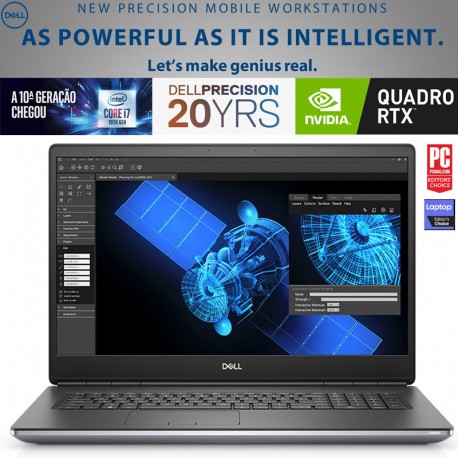 Workstation Touchscreen Dell Precision 7550 CORE I7-10850H 10ªGen 1TB NVME SSD 32GB RAM DDR4 Nvidia Quadro T2000 (4GB) WinPro