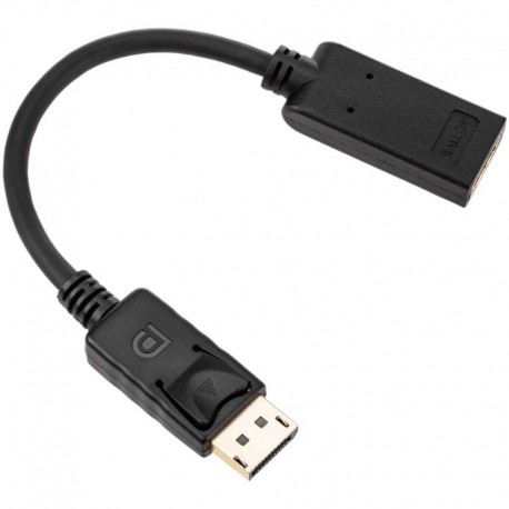Cabo Adaptador DisplayPort para HDMI tipo A com Bloqueio Macho/Fêmea 15cm