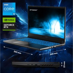 Portátil Gaming ERAZER Crawler, 15.6" 144Hz Full HD, Intel Core I5-12450H, 16GB RAM, 512GB SSD, NVIDIA GeForce RTX 2050 4GB